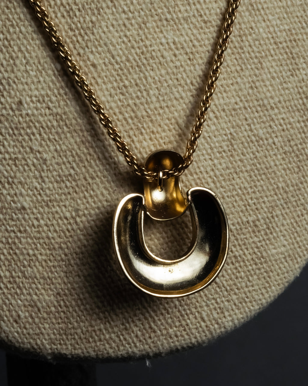 "Christian Dior" Arch motif top gold tone necklace