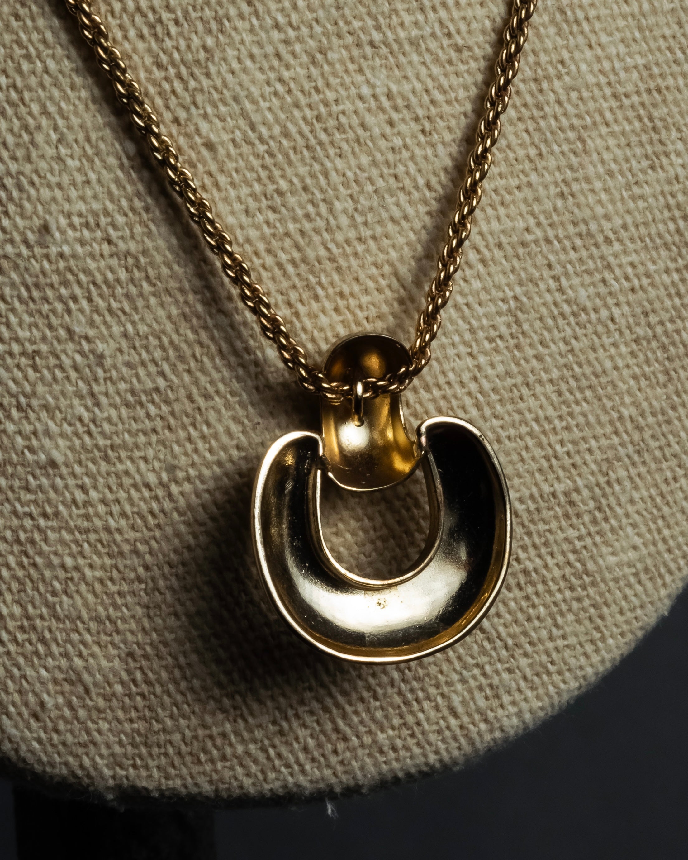 "Christian Dior" Arch motif top gold tone necklace