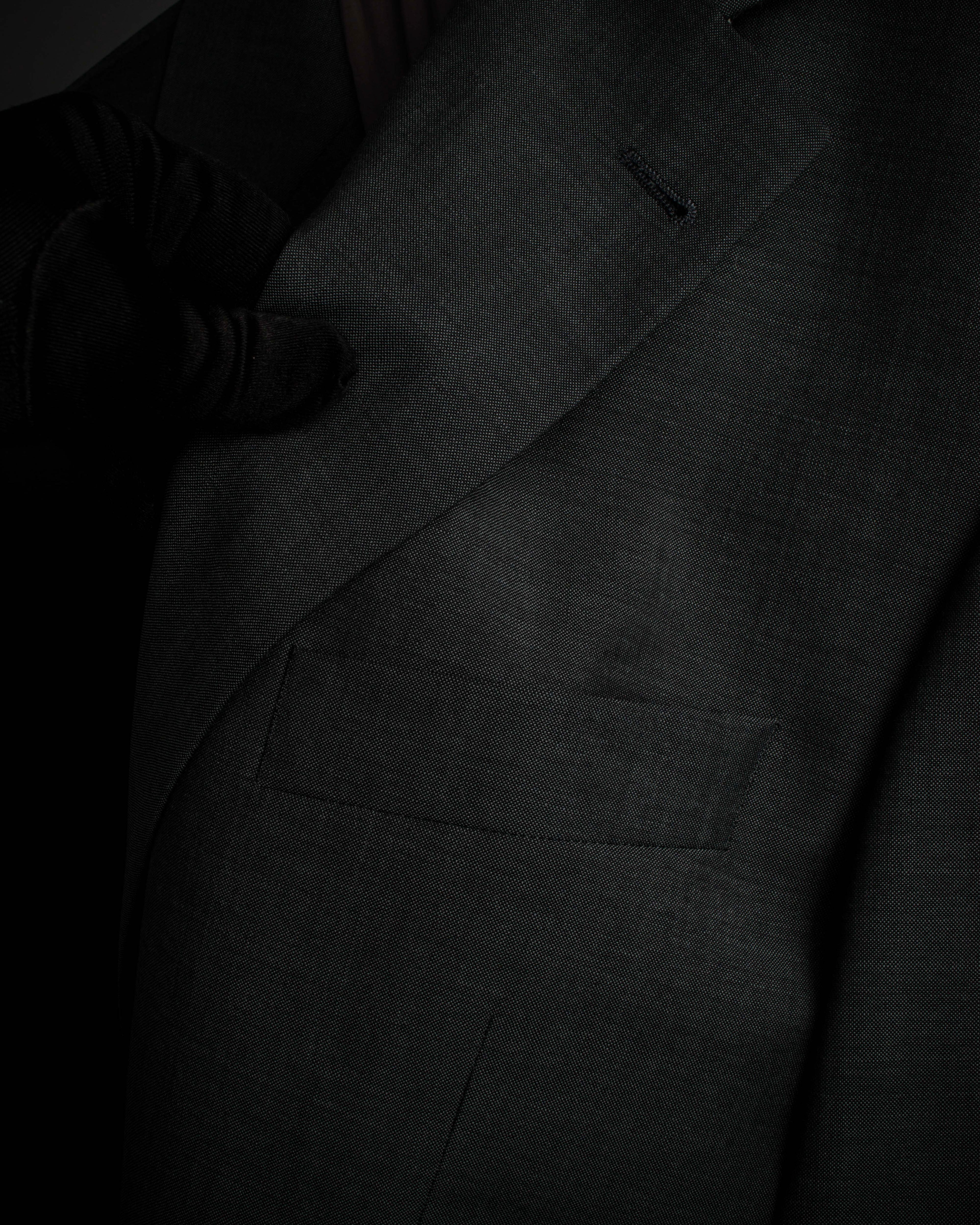 "HUGO BOSS" Fine-gauge wool khaki gray set up