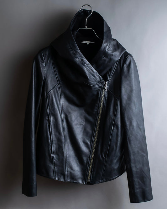 "HELMUT LANG"Boa switching shape leather zip-up jacket