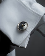 "Tiffany&Co" Button motif design silver cufflinks