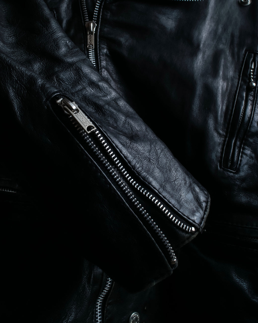 "HYSTERIC GLAMOUR" Lamb leather double riders jacket