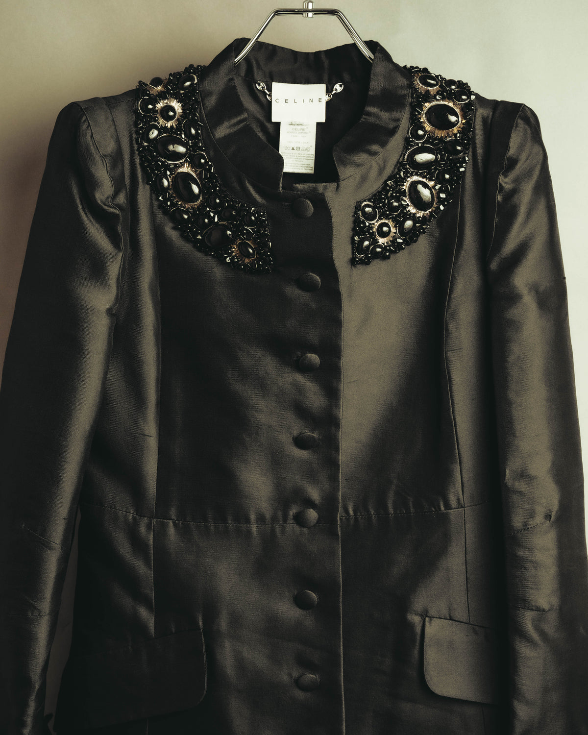 "CELINE" 00's Embellished silk coat