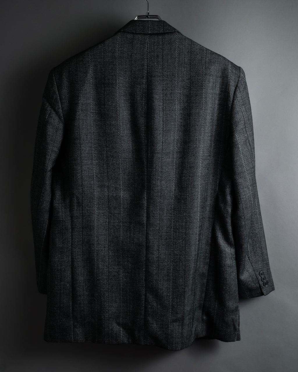 "YVES SAINT LAURENT" 70’s-80’s structured herringbone tweed tailored jacket