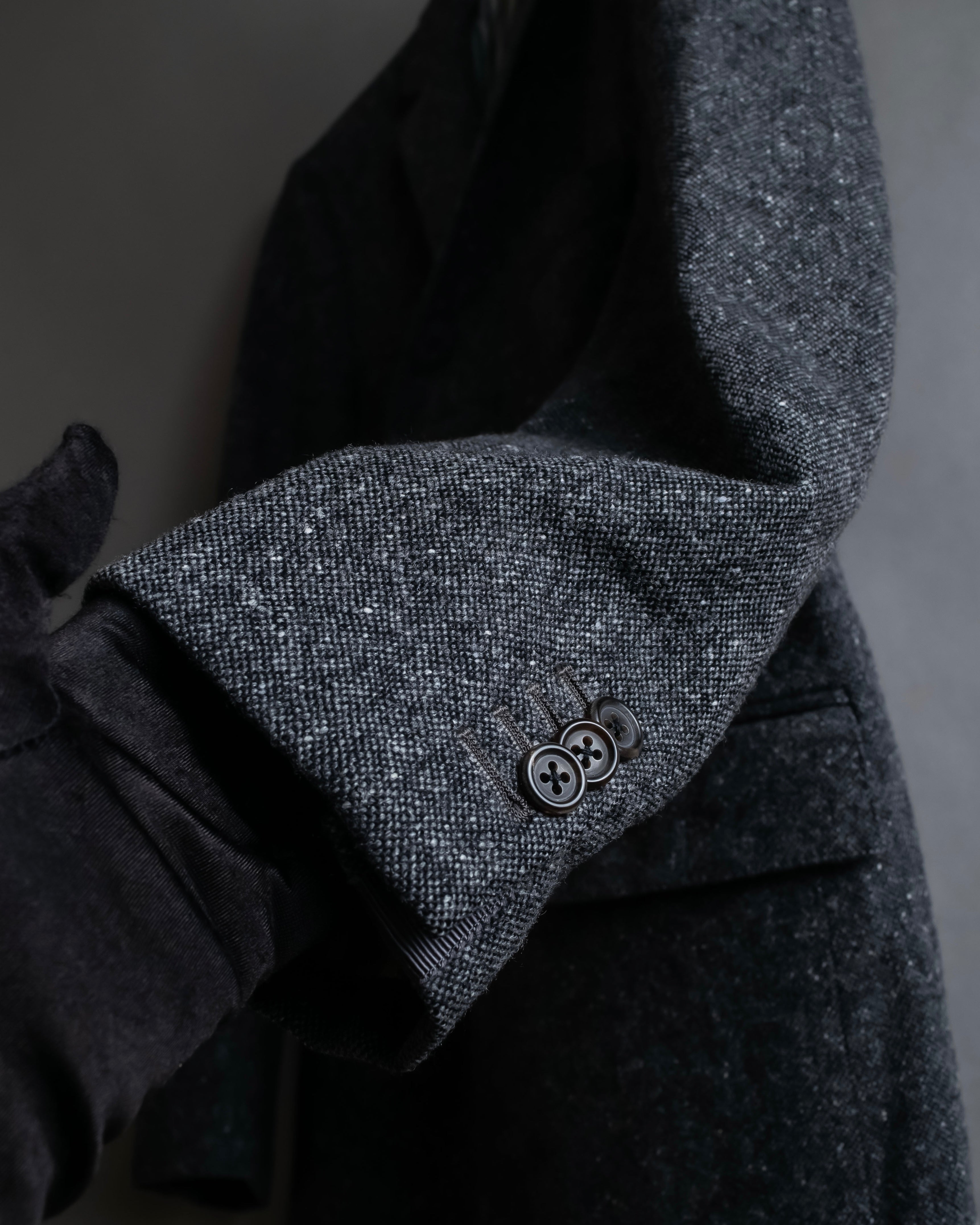 "THOM BROWNE" 3-button napped tweed tailored jacket