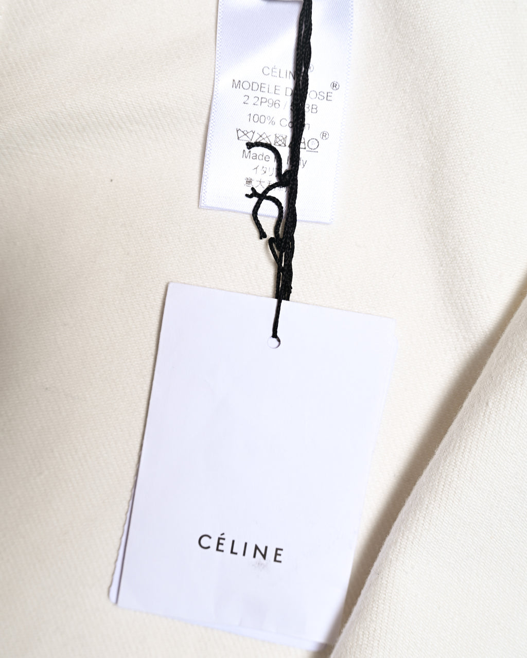 CÉLINE by Phoebe Philo/ Metal Hook Detail Denim Wrap Skirt White