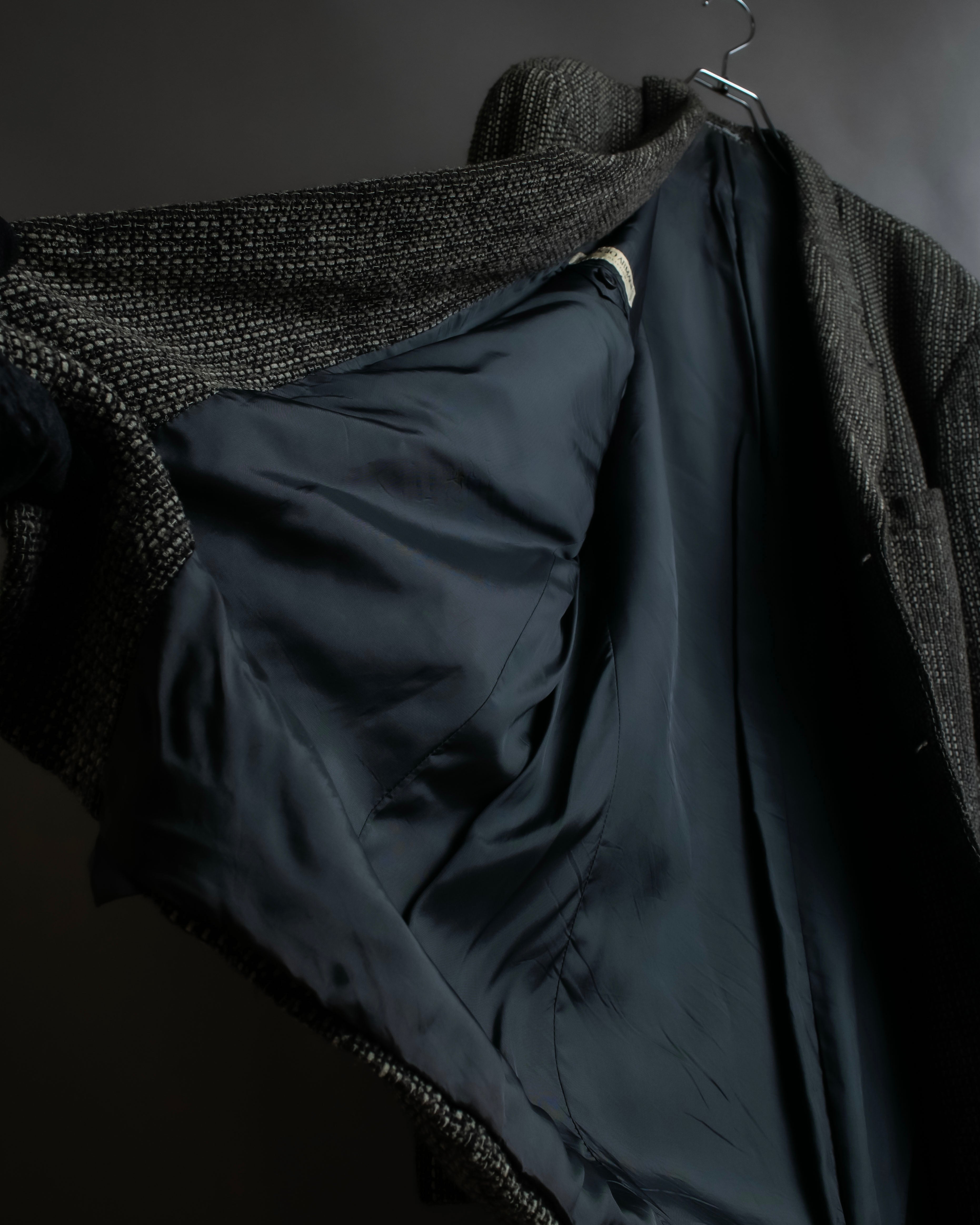 "GIORGIO ARMANI" Greige mix checkered pattern tailored jacket