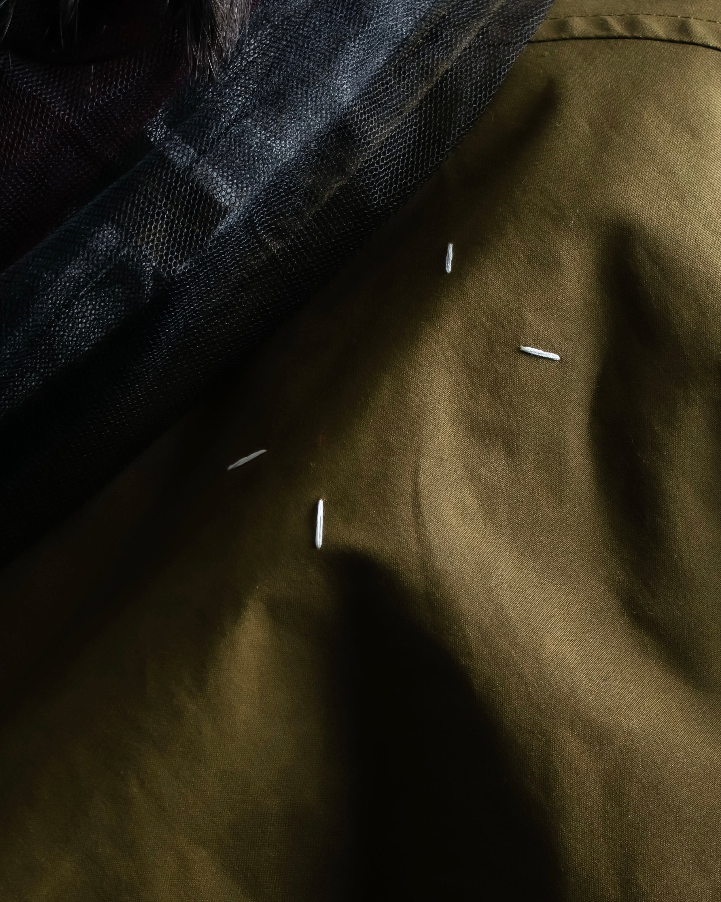 "MAISON MARGIELA" 20AW reconstructed tulle docking trench coat