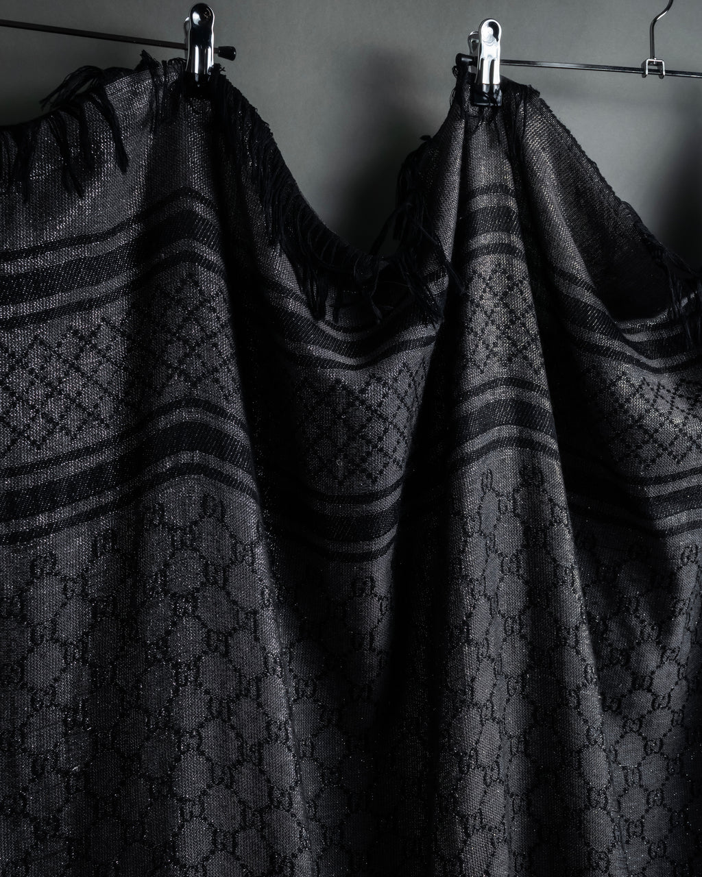 "GUCCI" GG pattern glitter blend woven large stole