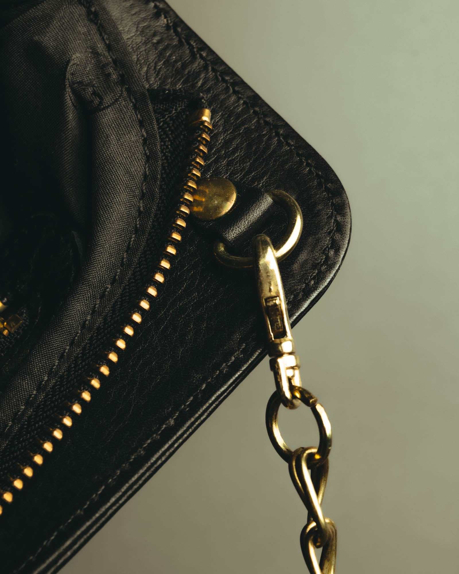 “SAN HIDEAKI MIHARA” 2000’s-2010’s black leather chain shoulder bag