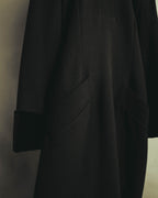 "CELINE" 80's Velvet collar maxi coat dress