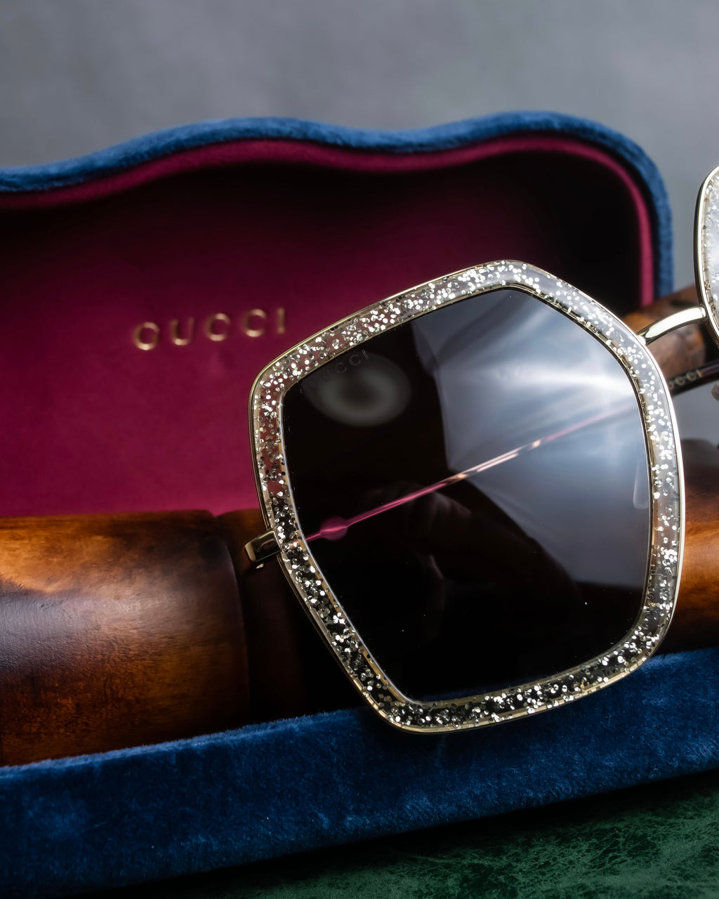 "GUCCI" Glitter design octagonal frame sunglasses