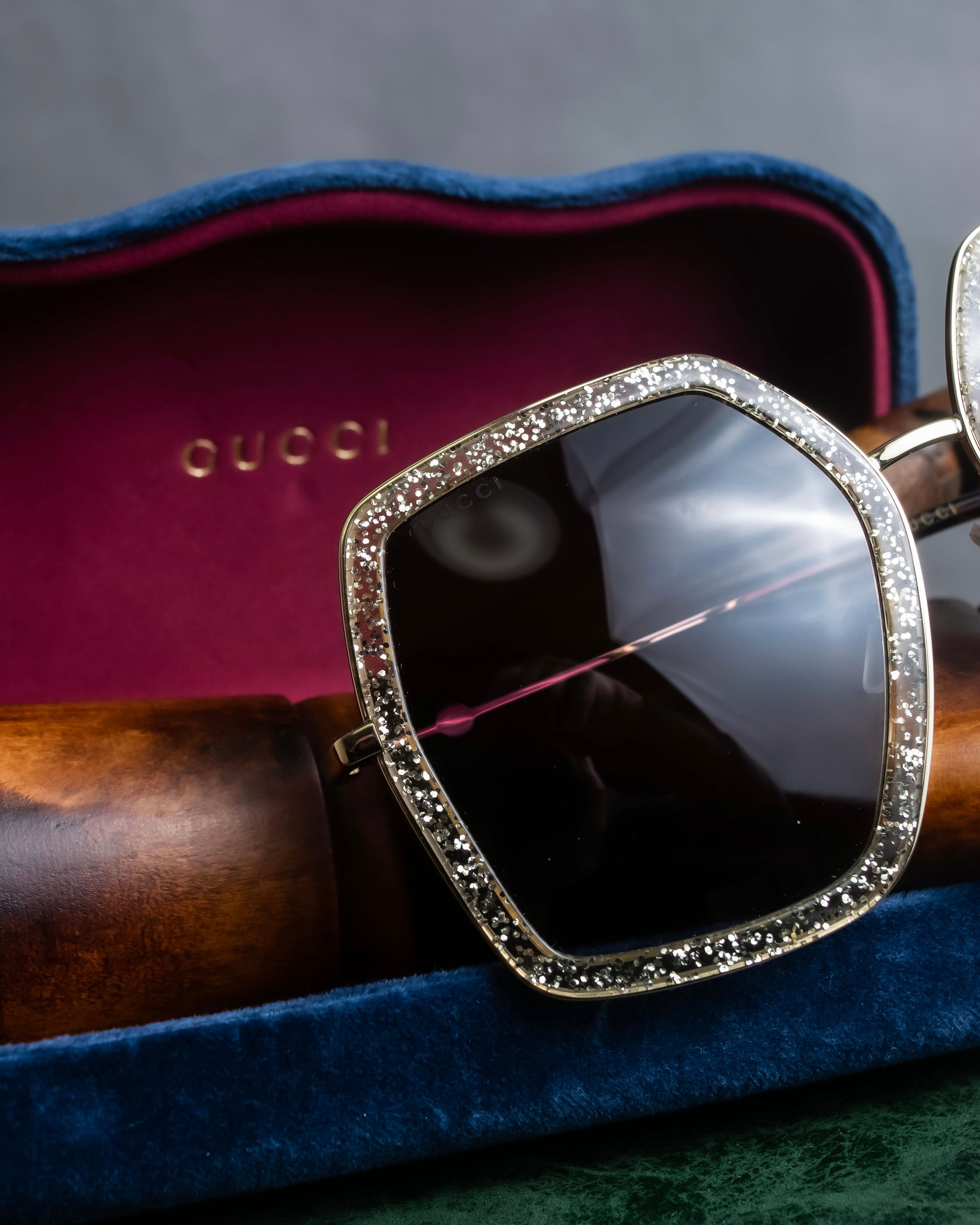 "GUCCI" Glitter design octagonal frame sunglasses