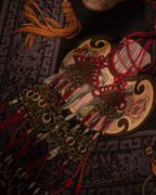 “GUCCI” 90’s Oriental motif silk carré scarf