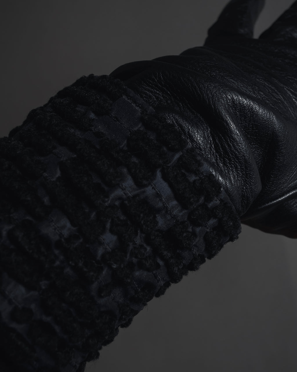 -SPECIAL- "HERMES" 90's Astrakhan combination leather gloves