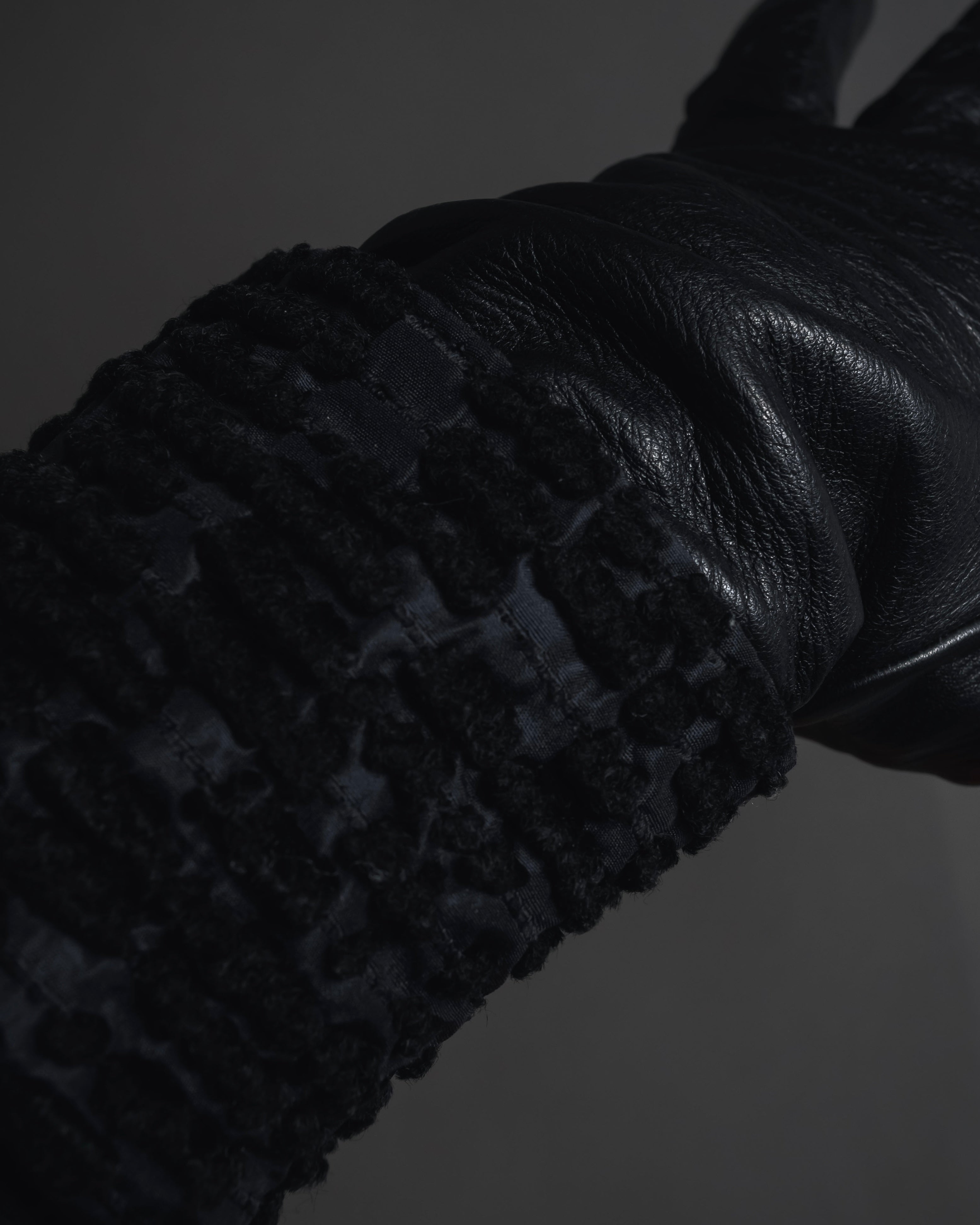 -SPECIAL- "HERMES" 90's Astrakhan combination leather gloves