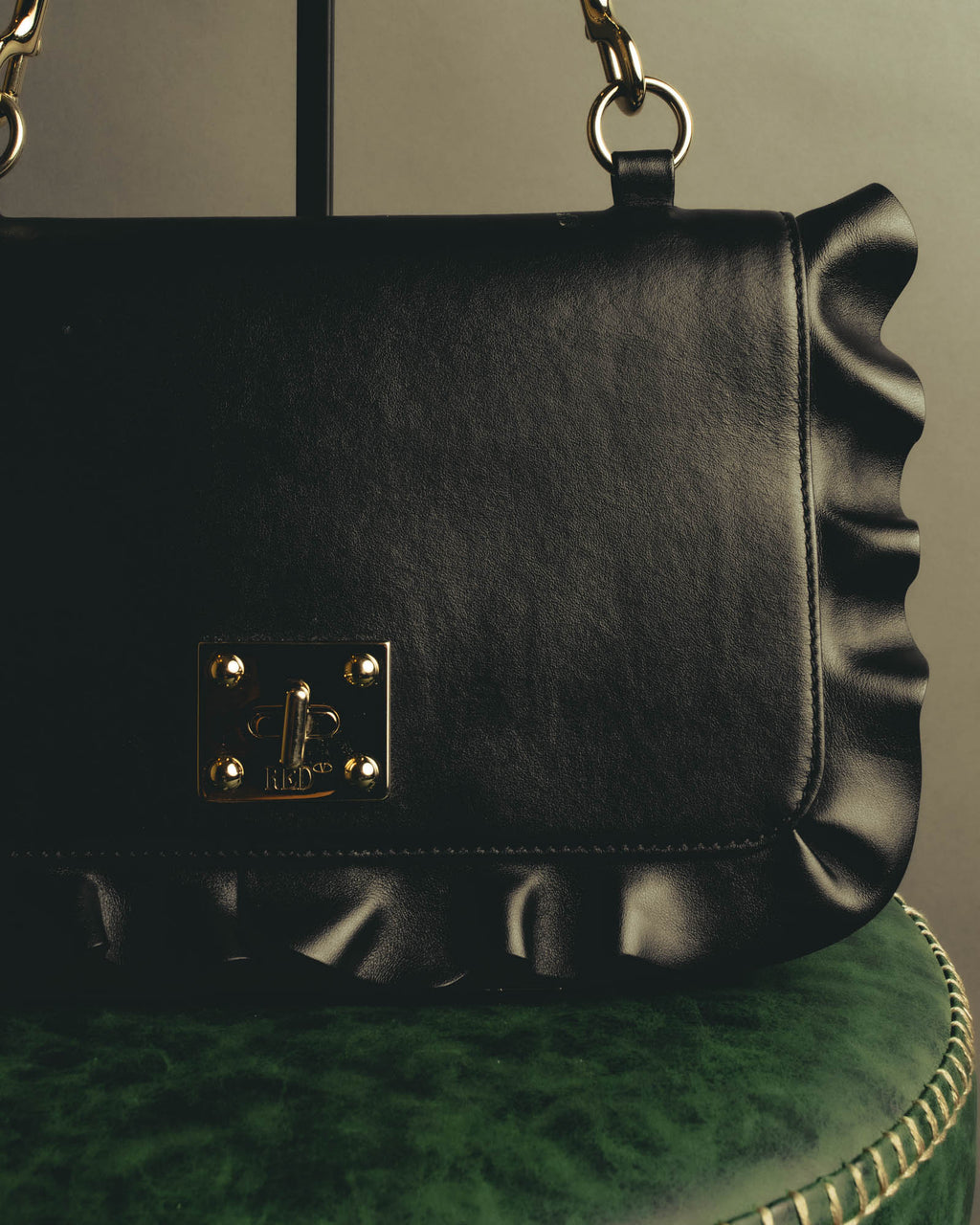 "RED VALENTINO" 2010's Ruffled leather shoulder bag
