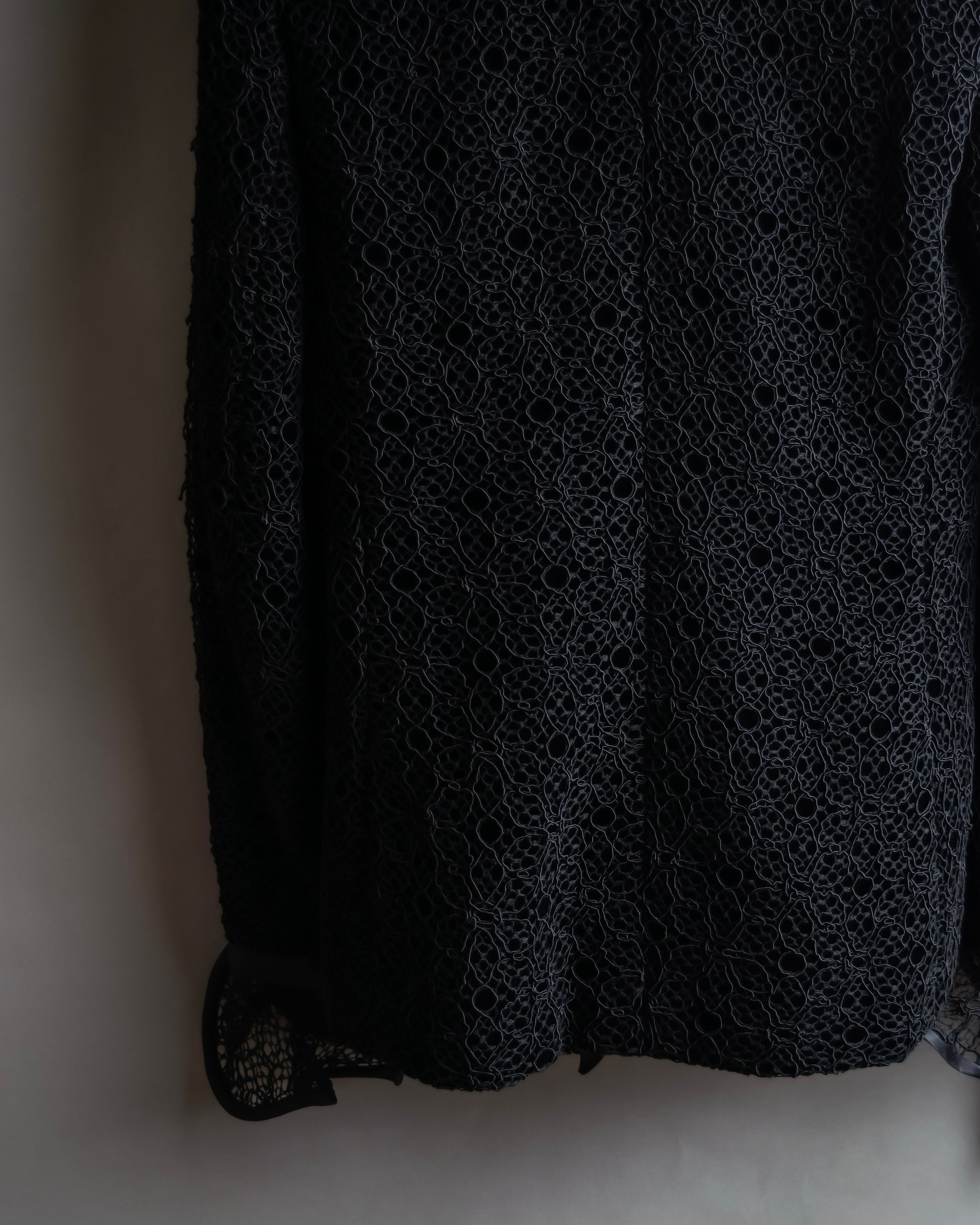 "JEAN-LOUIS SCHERRER" Lace frill design ribbon attached jacket