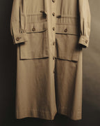 "Yves Saint Laurent" Vintage fox fur trimmed hooded long coat