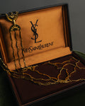 "Yves Saint Laurent" 80's-90's Gold tone multi chain necklace