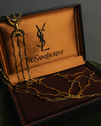"Yves Saint Laurent" 80's-90's Gold tone multi chain necklace