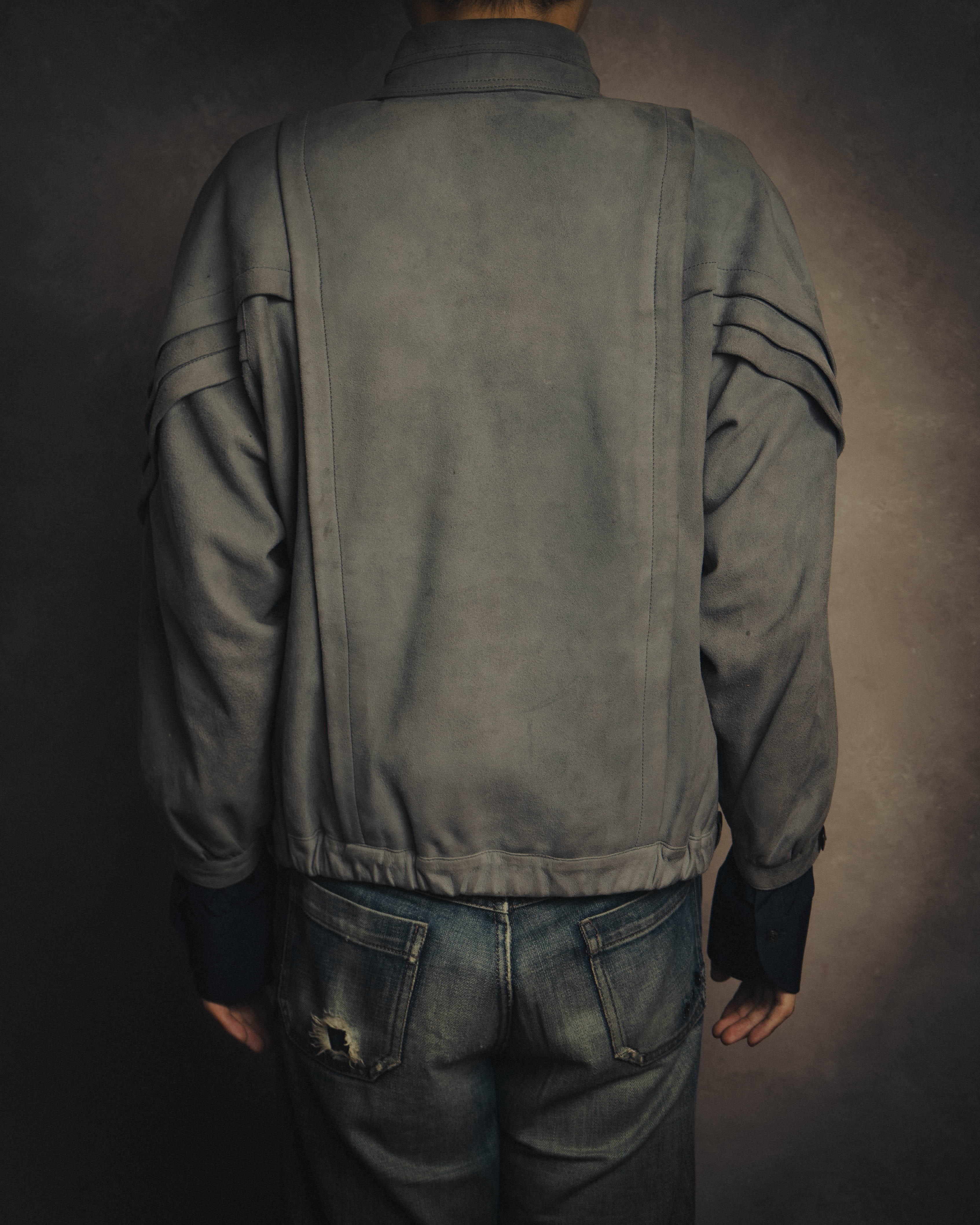 -SPECIAL- “LOEWE” 80’s-early 90’s Taupe suede leather blouson jacket