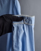 "GUCCI" Lace border design saxe blue shirt