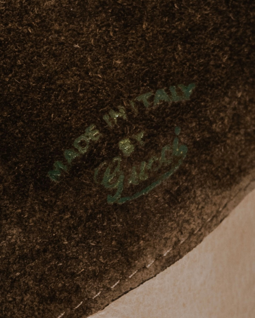 "GUCCI" 60’s-70’s suede and leather shoulder bag