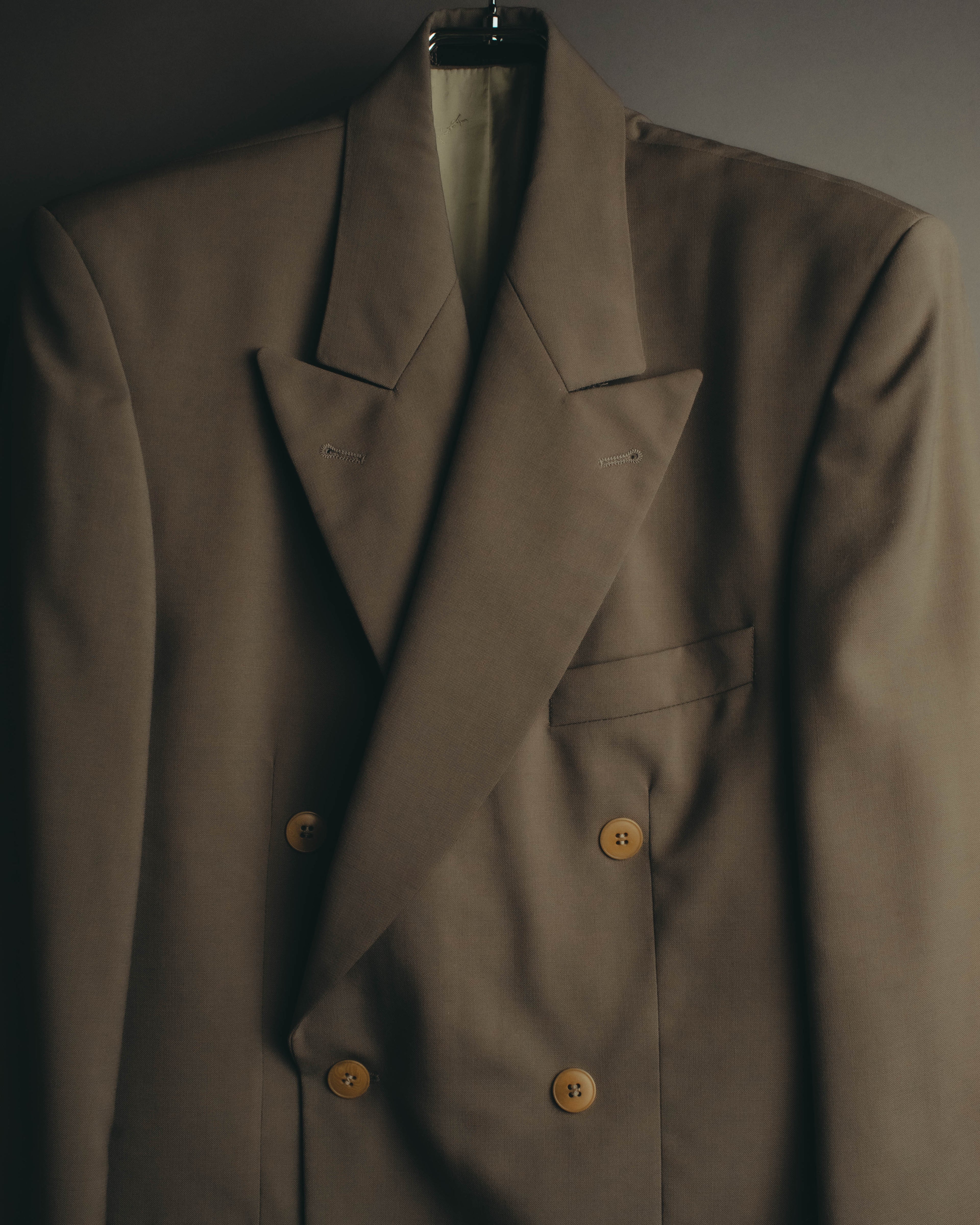 "Yves Saint Laurent pour homme" 80's-90's Structured double-breasted wool blazer
