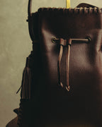 “YVES SAINT LAURENT“ 90’s-00’s Leather drawstring shoulder bag
