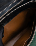 "PRADA" Aged metal parts design leather hand bag