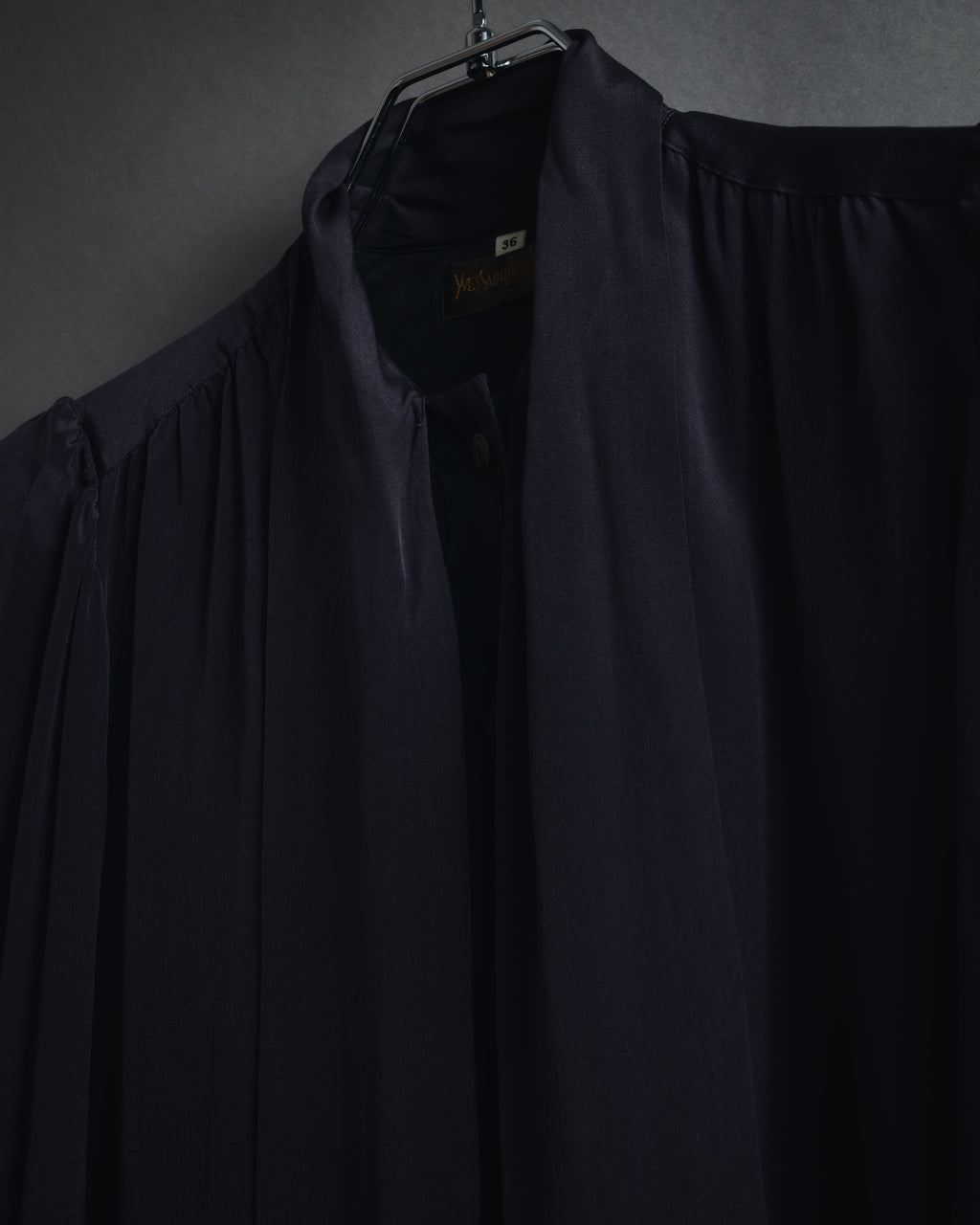 "Yves Saint Laurent" Late 80s silk bow tie blouse