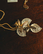 "Christian Dior" 70's-80's Sculptural leaf pendant necklace