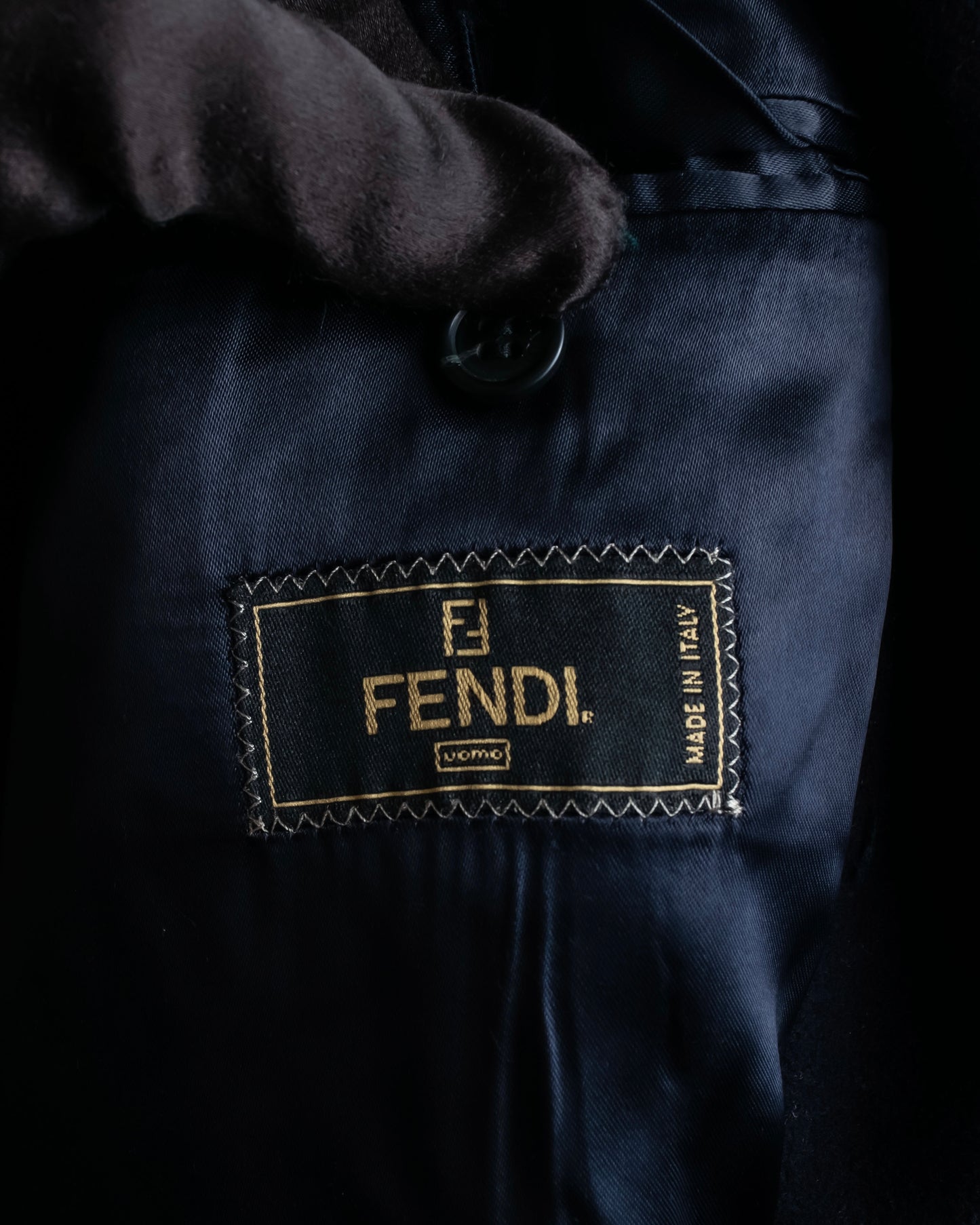 "FENDI" 100% wool oversized maxi length chester coat