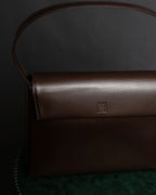 "GIVENCHY MAROQUINERIE" Trapezoidal brown leather one-handle bag