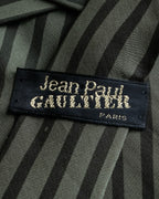 "JEAN PAUL GAULTIER" Stripe & watercolor women pattern neck tie