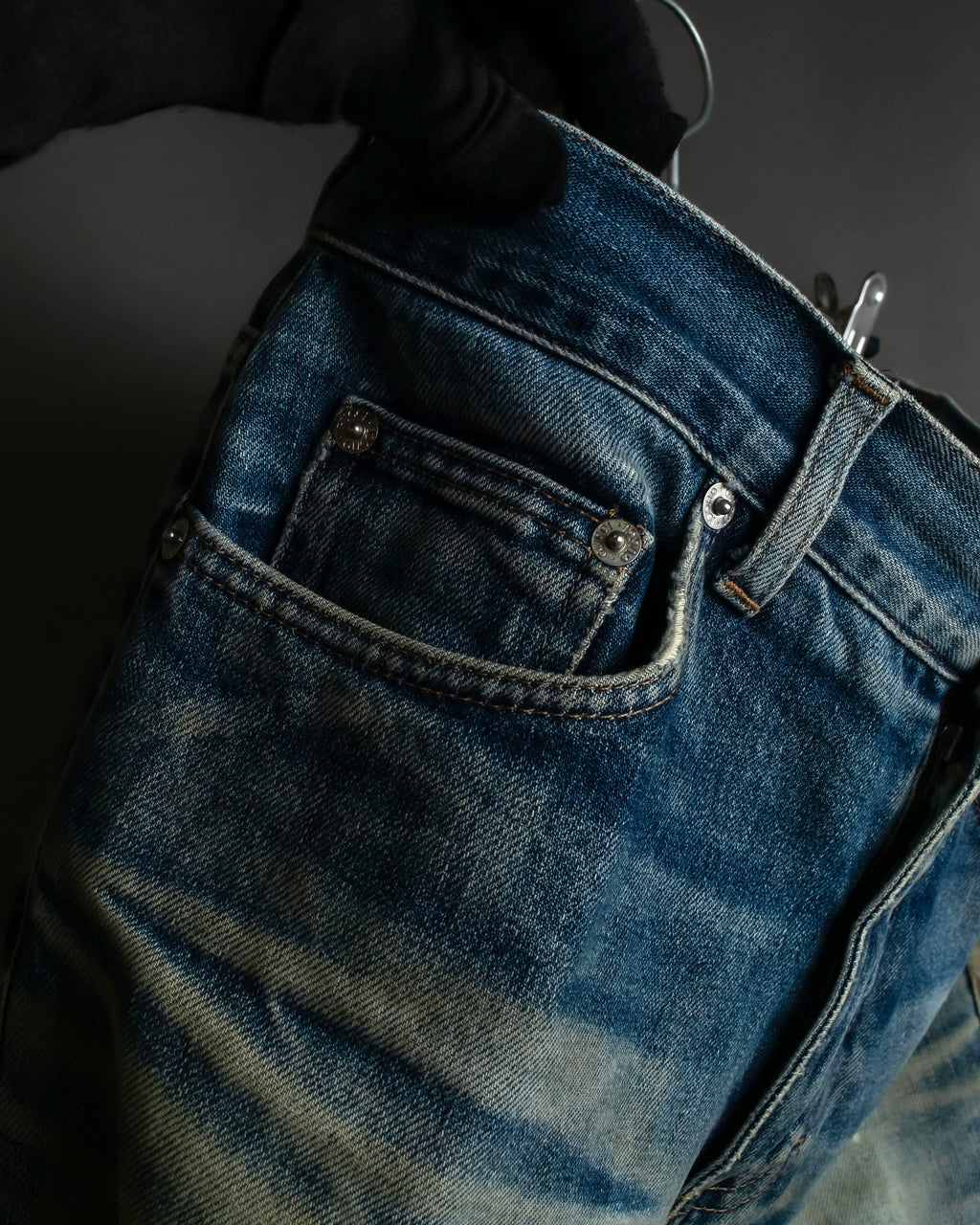 "GUCCI" Gradient fade design tapered denim