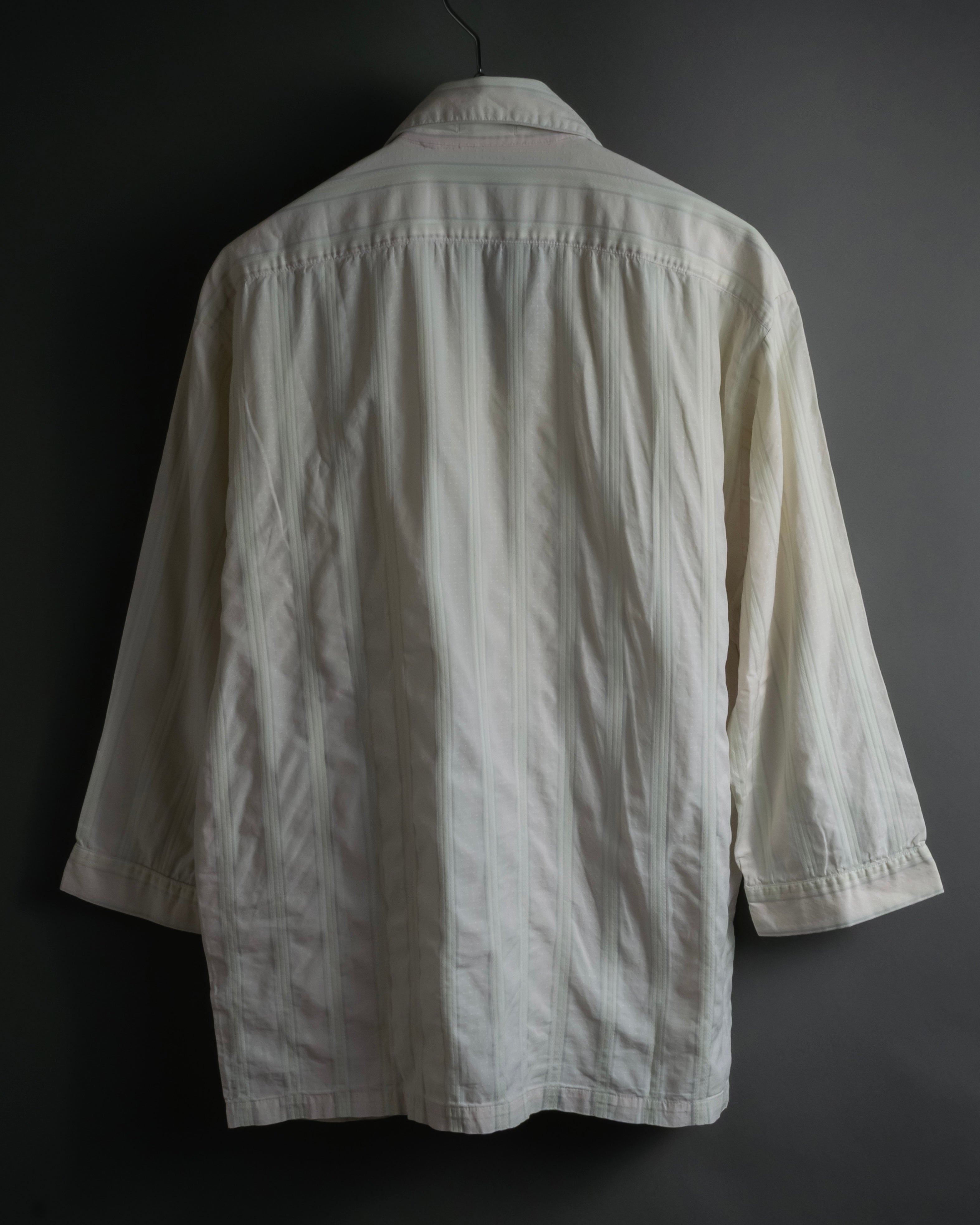 "CELINE" 80’s-90’s Pastel dobby striped pajama shirt