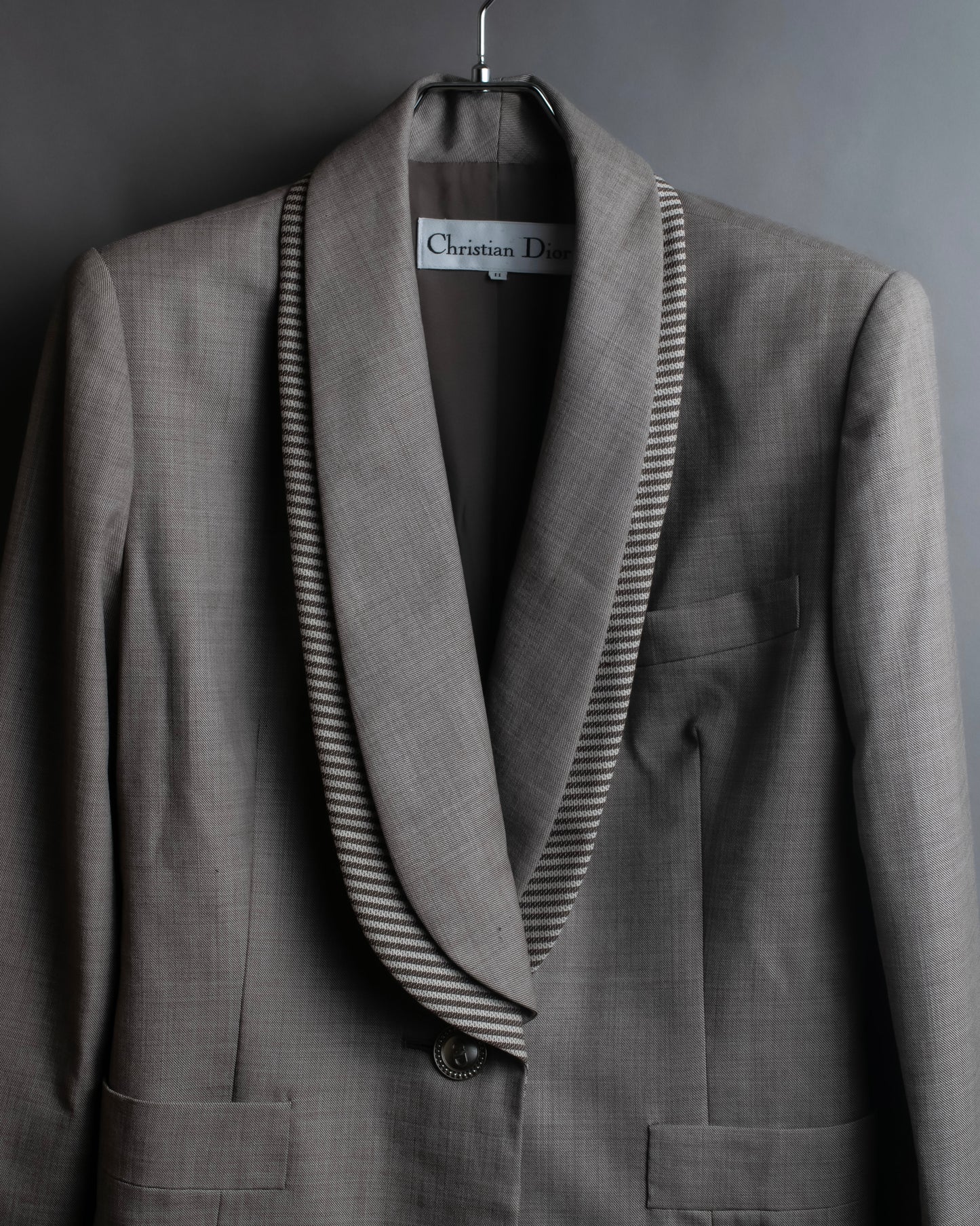 "Christian Dior" Double shawl collar design tailored jacket