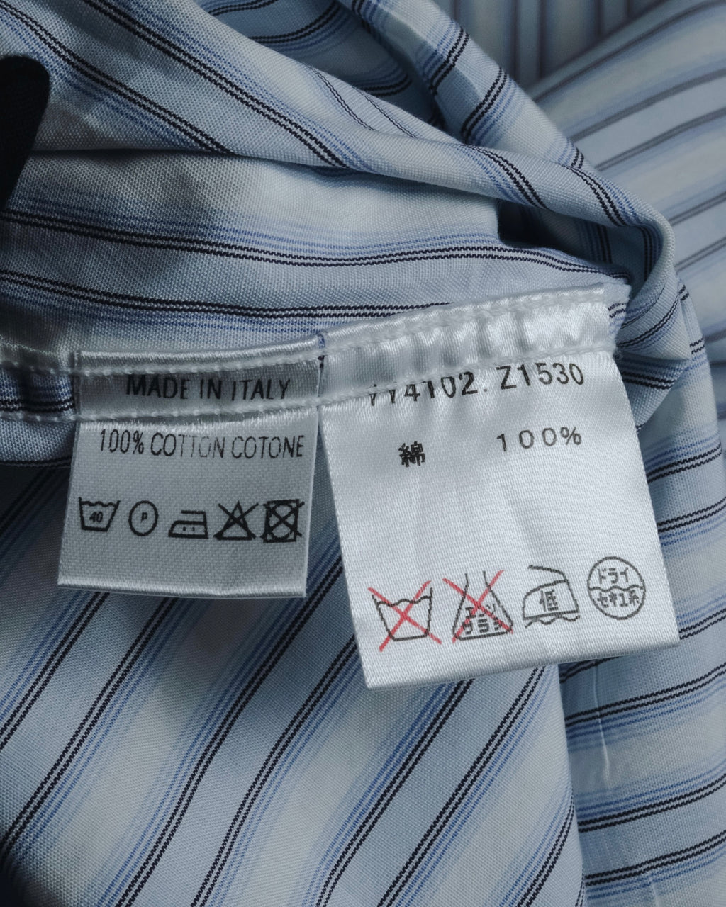 "GUCCI" Striped Spread Collar Shirt with Contrast Cuffs