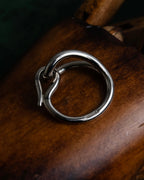 "HERMES" Jumbo silver scarf ring