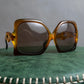 "Christian Dior" Mortal shell amber design square frame sunglasses