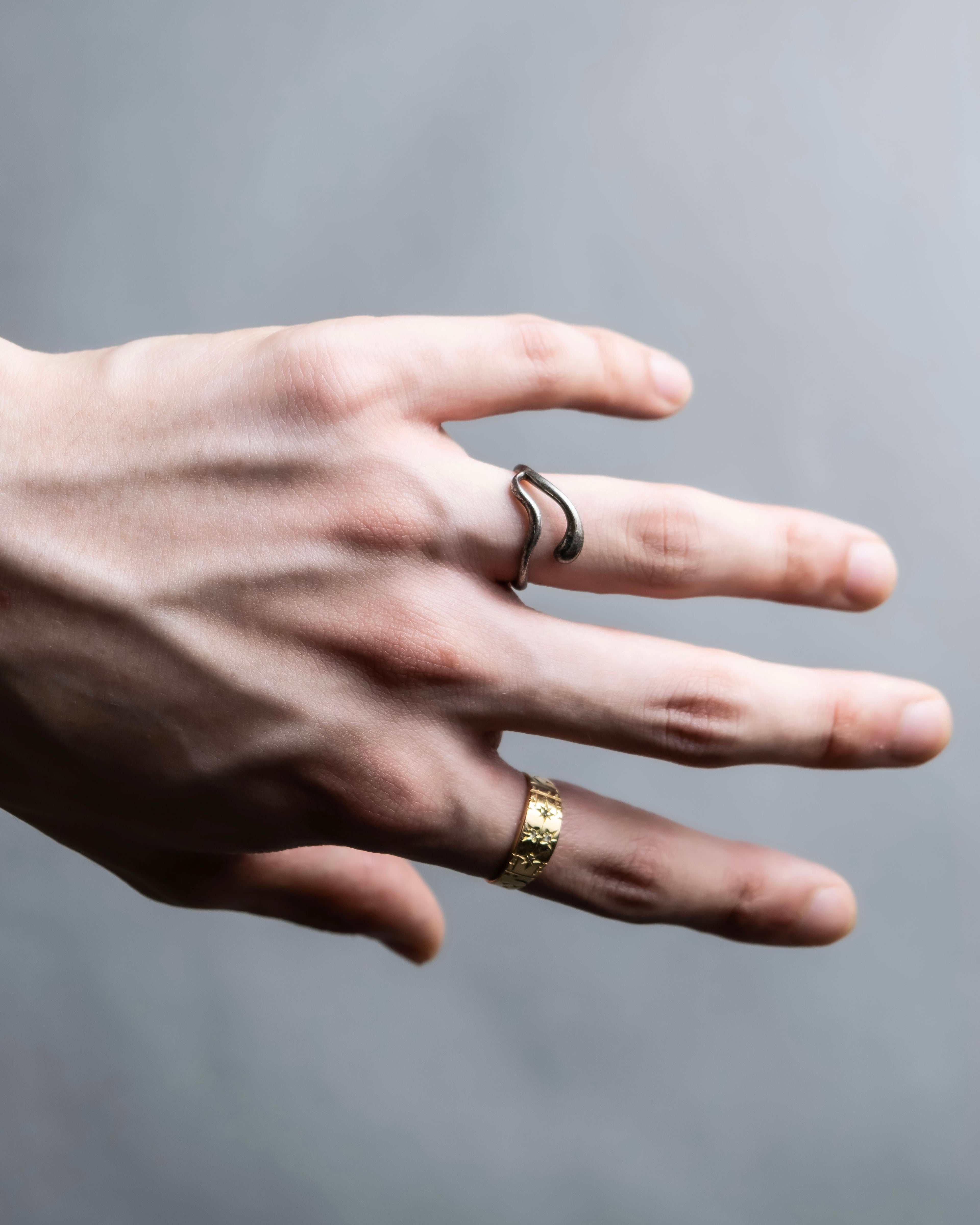 “Tiffany&Co” Open wave silver ring