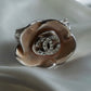 "CHANEL" Camellia motif rhine stone coco mark ring