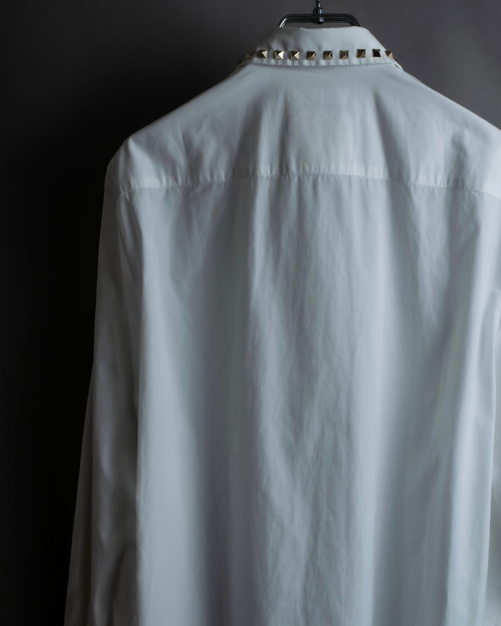 "VALENTINO" Stud detail collar white cotton shirt