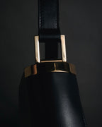 "GUCCI" 90’s-00’s suede piston-closure shoulder bag