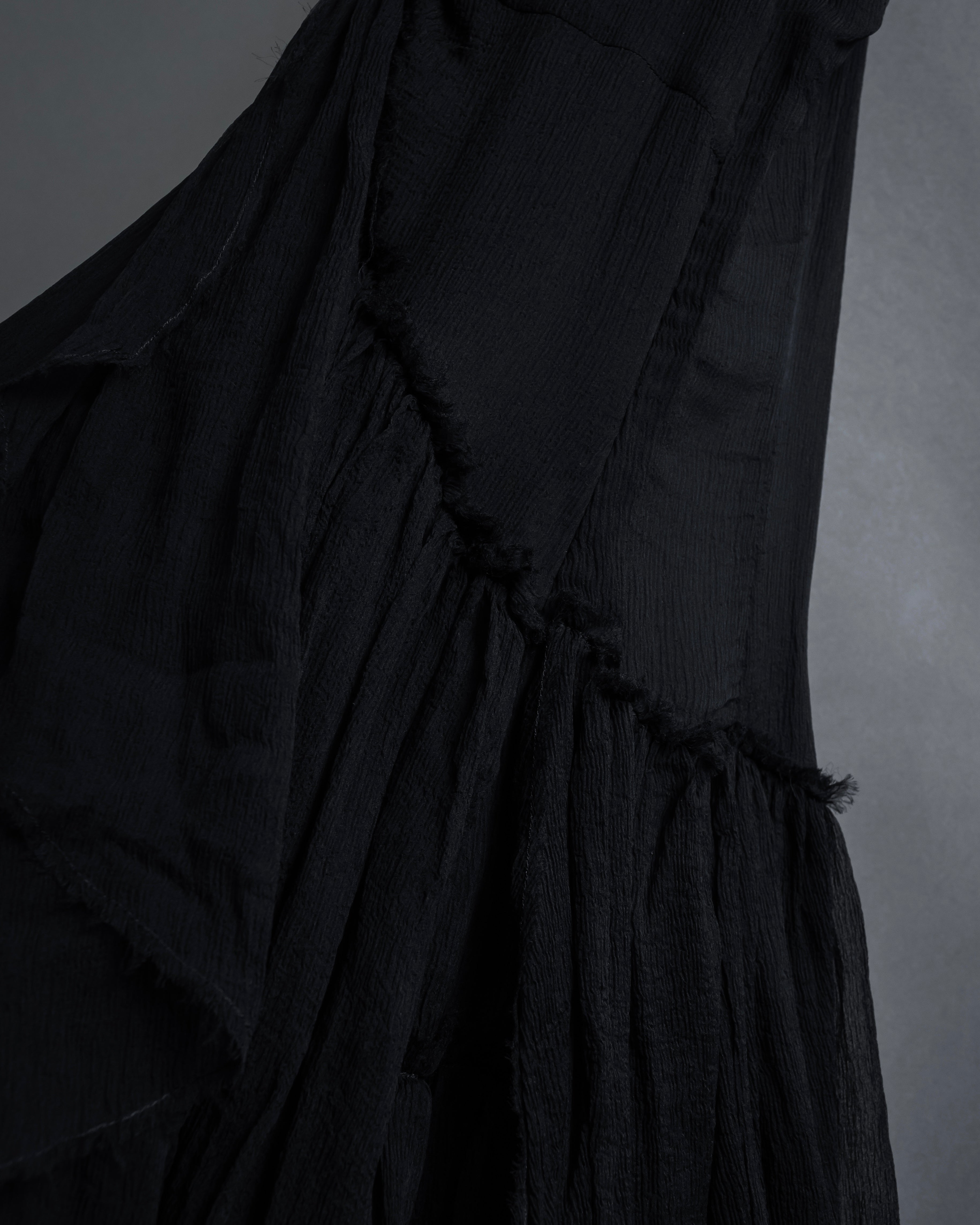 "MCQ Alexander McQueen" 06-10's Puffed sleeve gathered georgette long dress