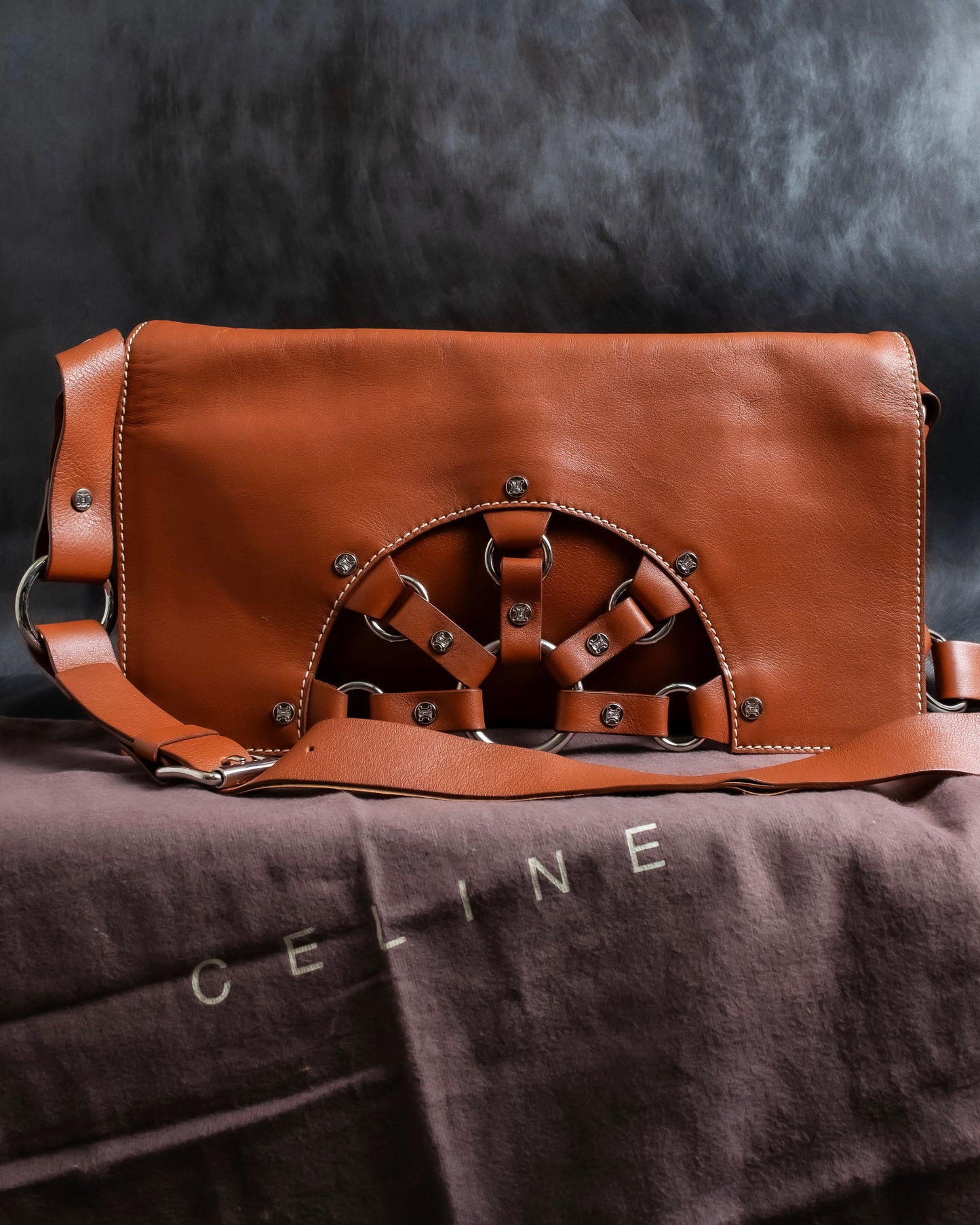 "CELINE" Ring harness design horizontal shoulder bag