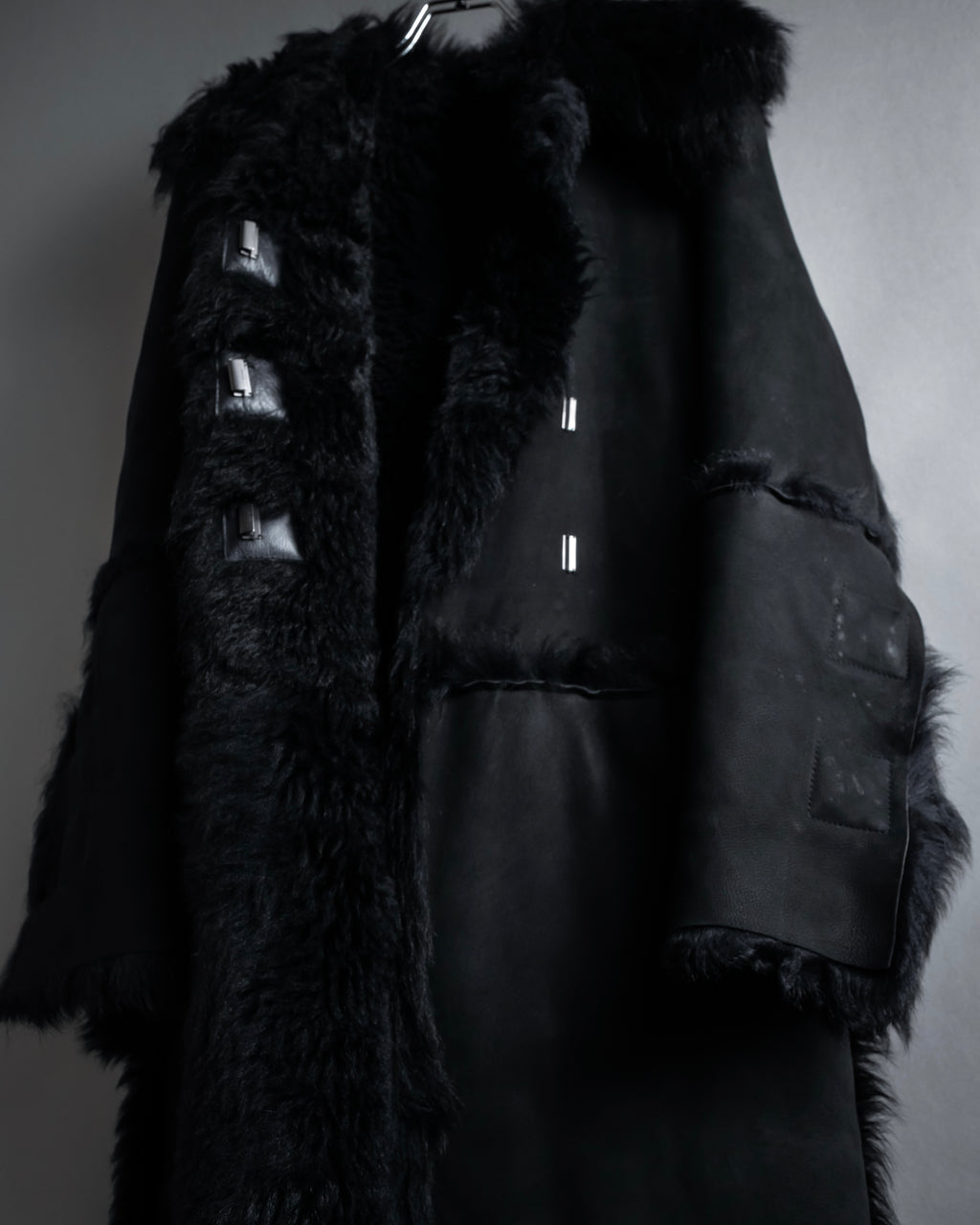 -SPECIAL- "GUCCI" 90's-00's Leather combination fur long coat