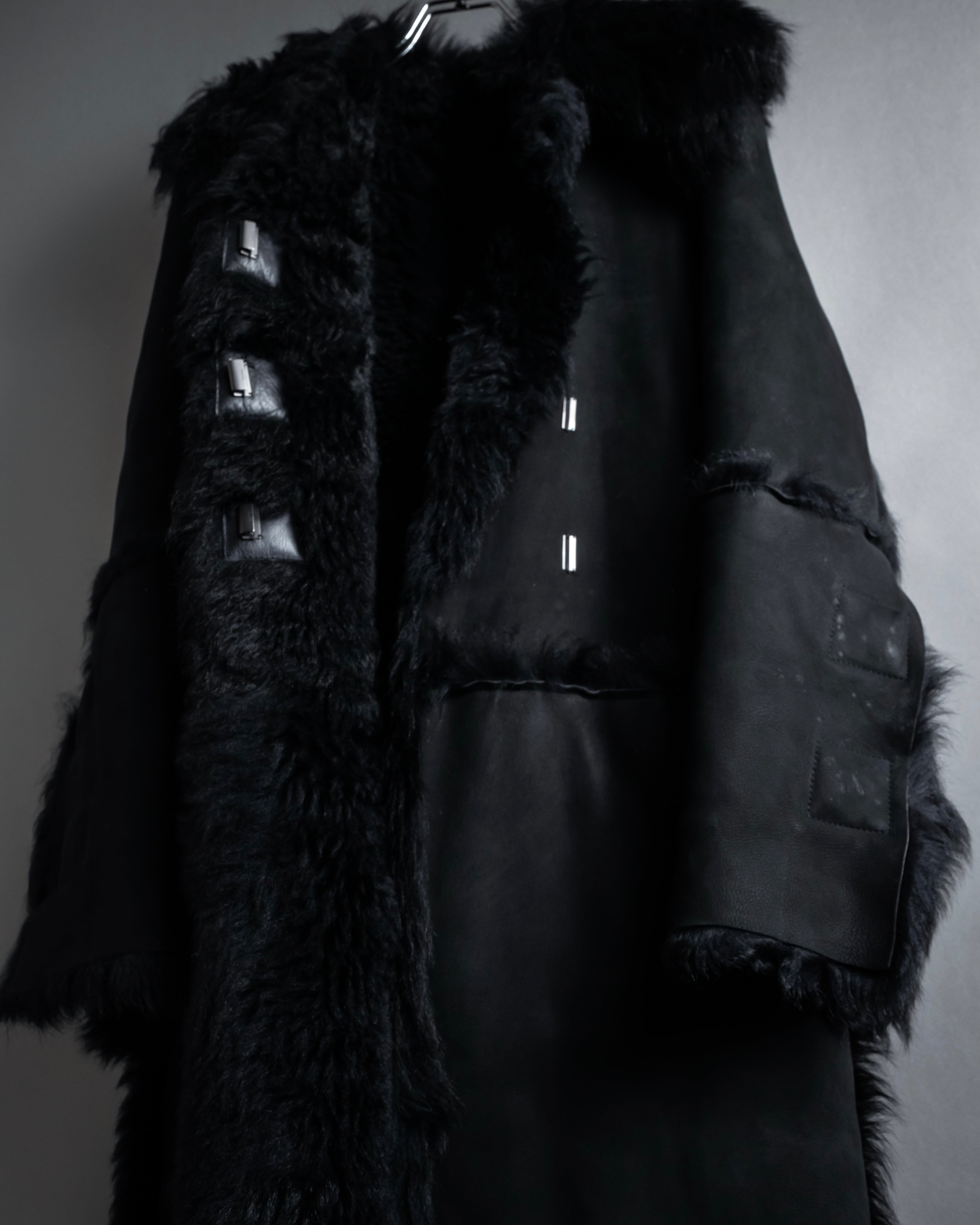 -SPECIAL- "GUCCI" 90's-00's Leather combination fur long coat